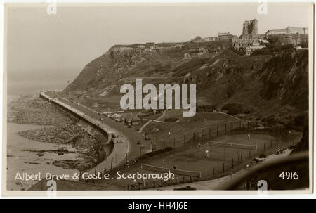 Albert Drive & Castle, Scarborough, North Yorkshire, England Stockfoto