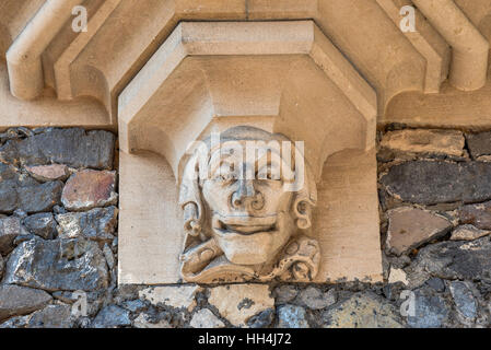 Detail auf Grodziec Burg, Gotik-Renaissance-Stil, in der Nähe von Grodziec, Niederschlesien, Polen Stockfoto