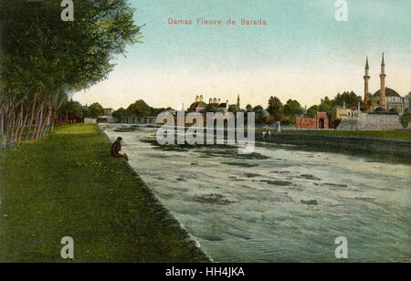 Barada River in Damaskus, Syrien Stockfoto