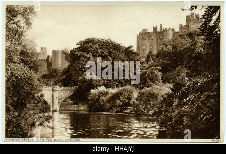 Alnwick, Northumberland - Burg von der Molkerei Stockfoto