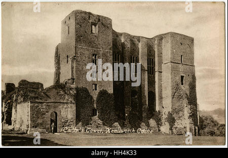 Kenilworth Castle, Warwickshire - Norman Keep aus dem 12.. Jahrhundert Stockfoto