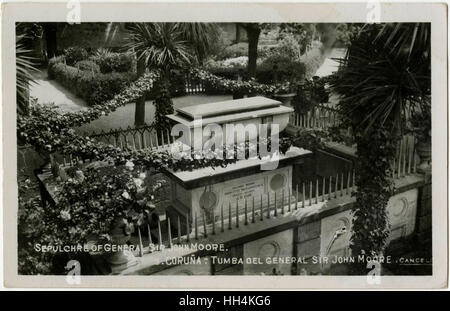 Grab von Generalleutnant Sir John Moore, La Coruna, Spanien Stockfoto