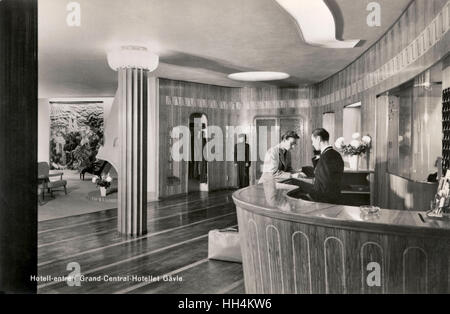 Porter's Desk, Grand Central Hotel, Gefle (Gavle), Schweden Stockfoto