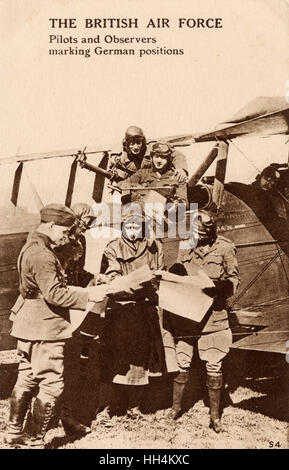 WW1 - Royal Air Force - Piloten und Beobachter markieren Ziele Stockfoto