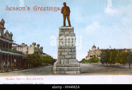 Rhodos Memorial, Main Street, Bulawayo, Rhodesien Stockfoto