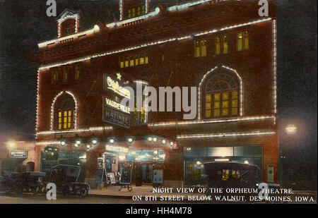 Orpheum Theatre - 8. Street unter Walnut, des Moines, Iowa Stockfoto