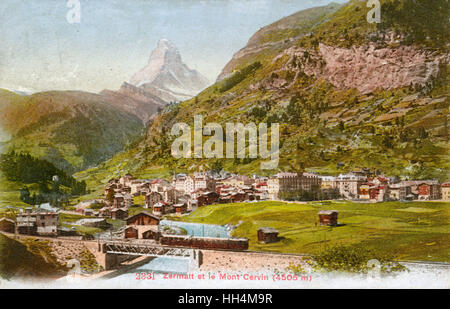 Zermatt, Schweiz und das Matterhorn - Brücke über Vispe Stockfoto