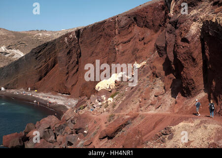 Red Beach, Akrotiri, Santorin, Griechenland Stockfoto