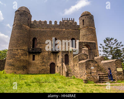 Fasil Ghebbi (königliche Gehege) oder Fasilides Schloss in Gondar, Äthiopien. Stockfoto