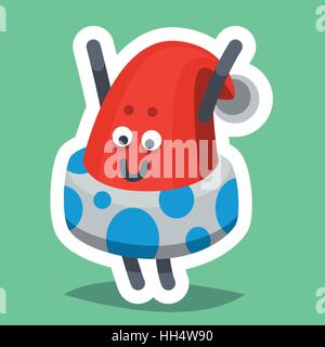 Vektor Illustration Emoticon Emoji Icon Thema Winterurlaub. Herbst Emoticon Weihnachten und Neujahr. Frohes neues Jahr-Hut Stock Vektor