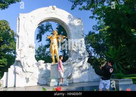 Wien, Wien: Stadtpark; Denkmal von Johann Strauß (Sohn), 01. Old Town, Wien, Österreich Stockfoto