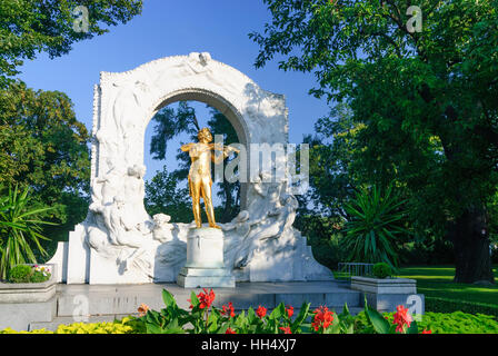 Wien, Wien: Stadtpark; Denkmal von Johann Strauß (Sohn), 01. Old Town, Wien, Österreich Stockfoto