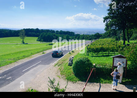 Tulbing: Blick von der Berghotel Tulbinger Kogel am Wienerwald, Wienerwald, Wienerwald, Niederösterreich, Niederösterreich, Österreich Stockfoto