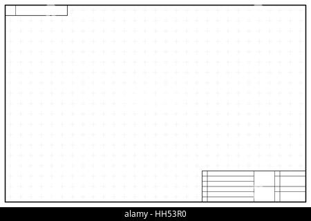 Layout-Vorlage im Bauplan Stil mit Markierungen auf weiß Stock Vektor