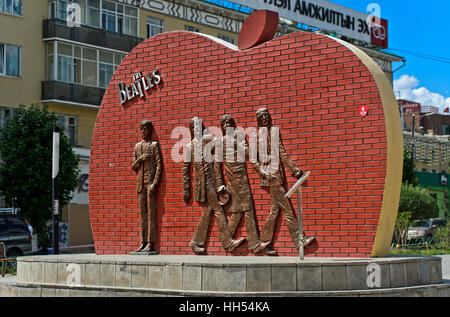 Die Beatles Denkmal, Sukhbaatar District, Ulaanbaatar, Mongolei Stockfoto