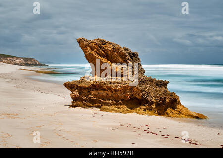 Die Felsformation "Lizard Head" am Strand Mornington Peninsula genannt. Stockfoto