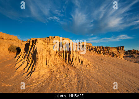 Erodierten Sand Formationen an die Wände von China im Mungo National Park. Stockfoto