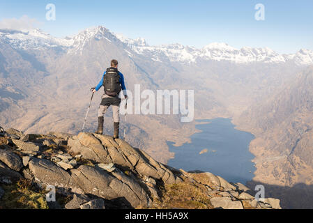 Blick auf Loch Coruisk und die Cuillin aus Sgurr Na Walker Stri auf der Isle Of Skye, Schottland. Stockfoto