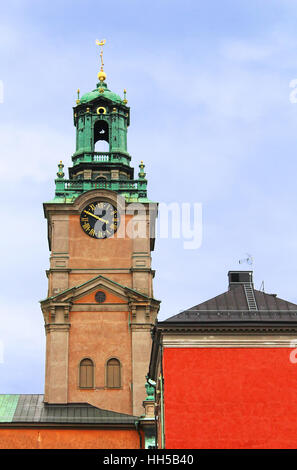 Sankt Nikolaus (Storkyrkan) Glockenturm, Stockholm, Schweden Stockfoto