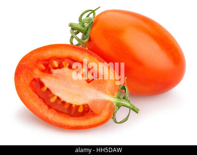 in Scheiben geschnittene Eiertomaten isoliert Stockfoto