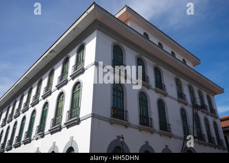 15. Juni 2016 Panama-Stadt: Nahaufnahme von einem neu renovierten historischen Gebäude im Bereich "Casco Viejo" der Hauptstadt Stockfoto