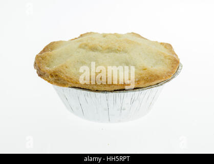 Single Mince Pie auf weißem Hintergrund Stockfoto