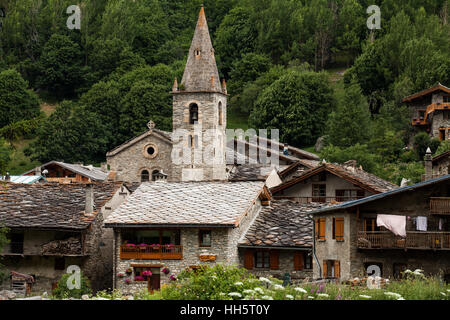 Bonneval-Sur-Arc Dorf, Nationalparks Vanoise, nördliche Alpen, Savoie, Frankreich Stockfoto