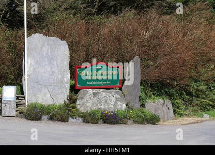Eingang zum Geokaun Berg und Fogher Cliffs auf Valentia Island, County Kerry, Irland. Stockfoto