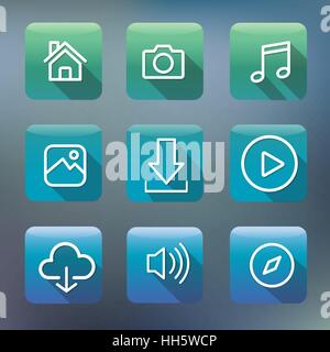 Icon Sammlung Vektor Anwendung Content-Konzept Stock Vektor