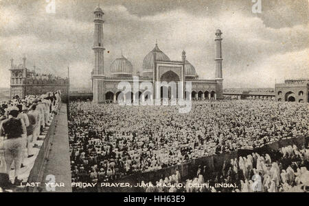 Freitagsgebet, Jama Masjid, Delhi, Indien Stockfoto