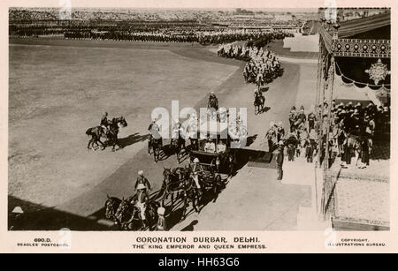 George V. und Mary, Krönung Durbar, Delhi, Indien Stockfoto