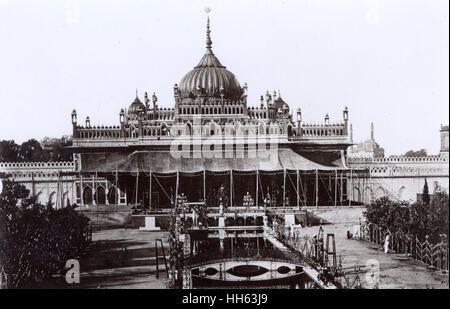 Chota Imambara (Imambara Hussainabad Mubarak), Lucknow, Uttar Pradesh, Indien, als eine Gemeinde Halle für Shia Moslems im Jahre 1838 gebaut. Stockfoto