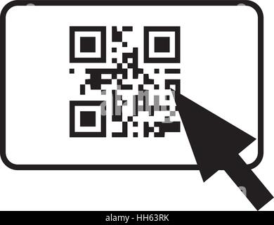 QR Code und Pfeil Zeiger-Symbol Bild Vektor Illustration design Stock Vektor