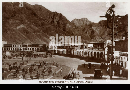 Blick auf den Crescent, Aden Stockfoto