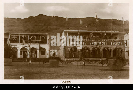 Gebäude der Britannia Anonymous Society, The Crescent, Aden Stockfoto