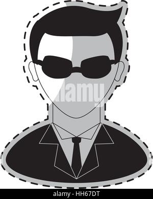 Hacker Avatar Charakter Symbol auf weißem Hintergrund. Cyber-Sicherheit-Design. Vektor-illustration Stock Vektor
