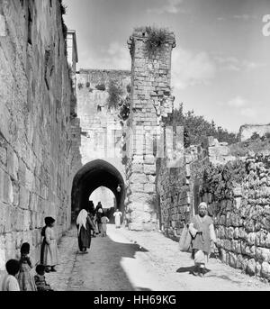 Jerusalem (El-Kouds). Turm von Antonia, ca. 1920 Stockfoto