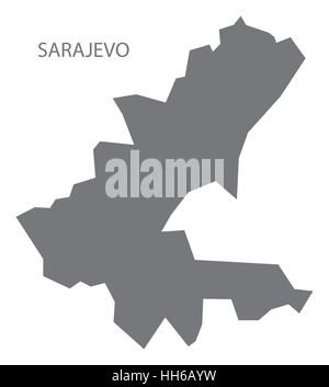 Sarajevo Bosnien und Herzegowina Karte in grau Stock Vektor