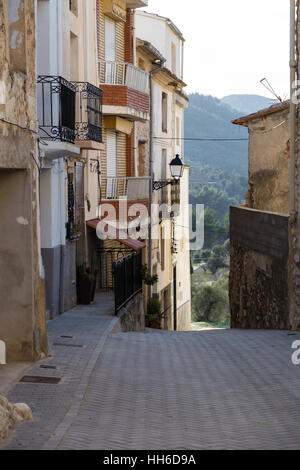 Das kleine Dorf von Ares del Bosque, Provinz Alicante, Spanien Stockfoto