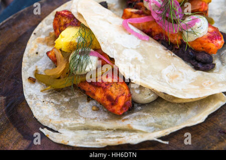 Fisch Tacos al Pastor, authentische mexikanische Küche Stockfoto