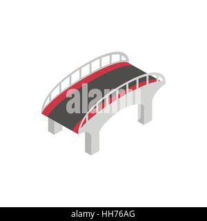 Brücke mit Stahl Geländer Symbol isometrischen 3d Stil Stock Vektor