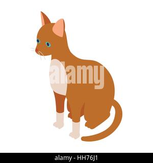 Cornish Rex-Katze-Symbol, isometrischen 3d Stil Stock Vektor