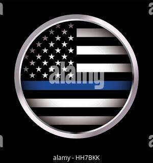 Eine amerikanische Flagge Symbol Strafverfolgungsbehörden unterstützen Flagge. Vektor EPS 10 zur Verfügung. Stock Vektor