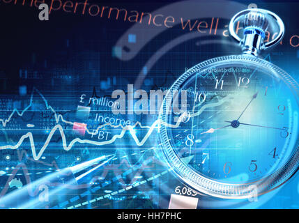 Hintergrundbild mit Dynamik von Diagrammen und Graphen Stockfoto