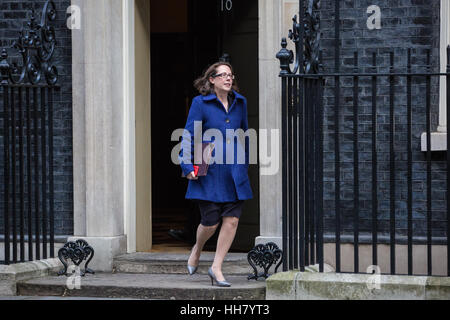 London, UK. 17. Januar 2017. Baroness Evans Bowes Park, Führer des House Of Lords und Lordsiegelbewahrer, Blätter 10 Downing Street nach einer Kabinettssitzung vor Premierminister Theresa May Grundsatzrede auf Austritt im Lancaster House. Bildnachweis: Mark Kerrison/Alamy Live-Nachrichten Stockfoto