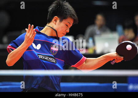 Tokyo Metropolitan Gymnasium, Tokio, Japan. 18. Januar 2017. Yukiya Uda. Tischtennis: Alle Japan Tischtennis Weltmeisterschaften Herren Einzel 1. Runde am Tokyo Metropolitan Gymnasium, Tokio, Japan. Bildnachweis: AFLO SPORT/Alamy Live-Nachrichten Stockfoto