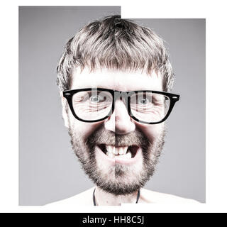 Porträt eines erwachsenen Mannes mit Mimik Stockfoto