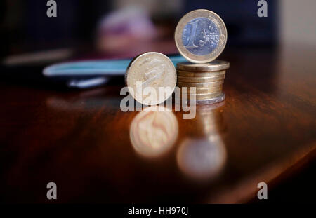 Wert des britischen Pfund gegenüber dem Euro - EU-Austritt Abstimmung verlassen Stockfoto