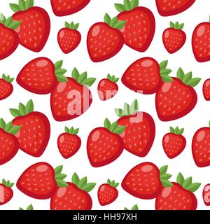 Erdbeere Musterdesign. Berry endlosen Hintergrund Textur. Früchte. Vektor-illustration Stock Vektor