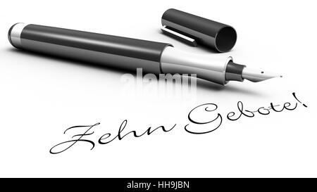 Zehn Gebote - Stift-Konzept Stockfoto